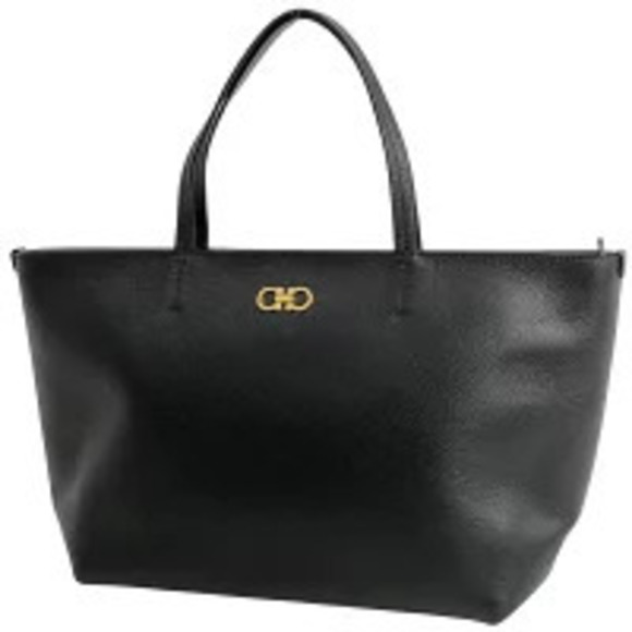 Salvatore Ferragamo Handbags - Salvatore Ferragamo Gancini Tote Bag Handbag Leather Black